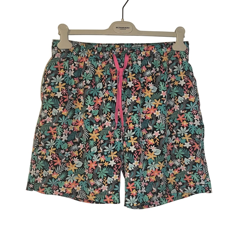 Chubbies Mens Swim Trunks XL Tropical Floral Toucan Print 7 Inch Inseam Shorts